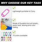 Key Tags, Key Labels, 10 Pack Plastic Key Tags - Image 4