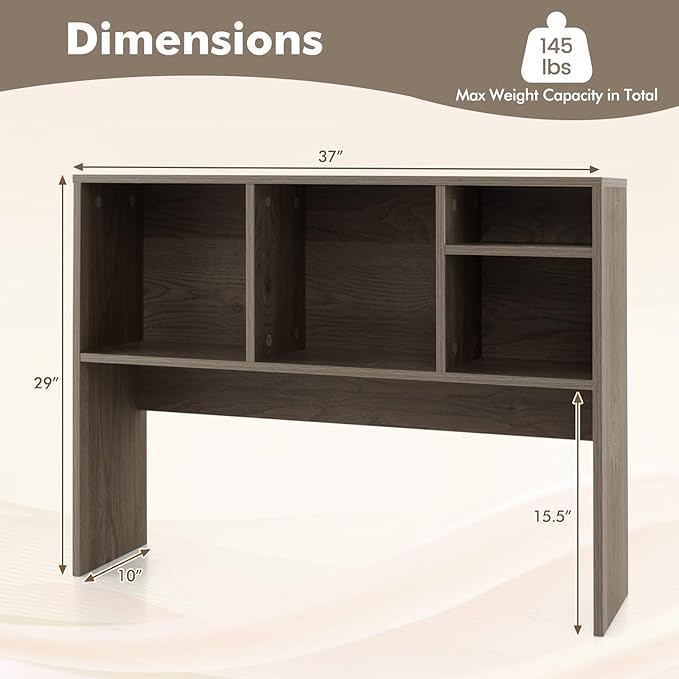 Tangkula Desktop Bookshelf, Countertop Storage Hutch - Image 3