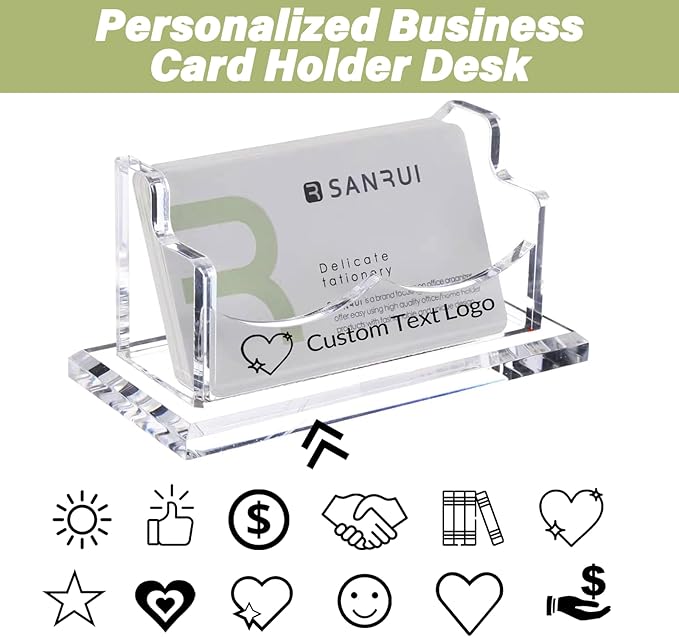 HJX Custom Business Card Holder Desk-Personalized Engraved Wooden Business Card - Image 4