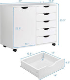 Giantex File Cabinet, Mobile Lateral Filing Cabinet - Image 3