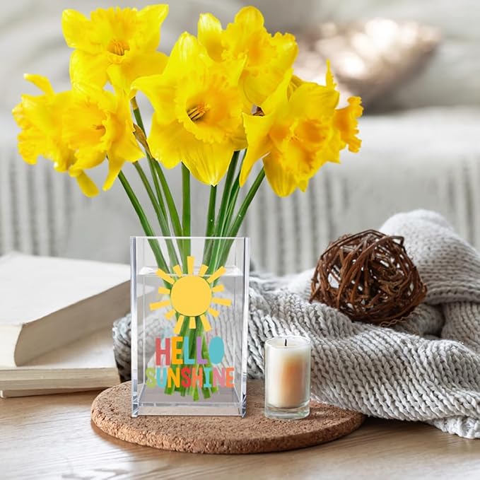Vgrti Hello Sunshine Acrylic Cosmetic Pencil Pen Holder Cup, Inspirational - Image 5