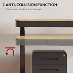 Standing Desk with Drawer, Electric Height Adjustable Home Office Desk with - Image 7