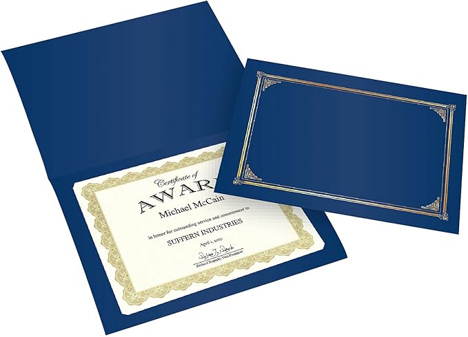 Geographics Classic Linen Document Covers 12.5” x 9.75” Navy Blue 60 Pack - Image 5
