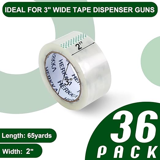 HERKKA Clear Packing Tape, 36 Rolls Heavy Duty Packaging Tape - Image 3