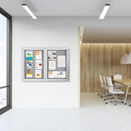 SWANCROWN Weather Resistant Enclosed Bulletin Board Gray Fabric Displays Boards - Image 9