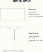 FLEXISPOT EN1 One-Piece Solid Wooden Standing Desk 48 x 24 Inches Height - Image 7