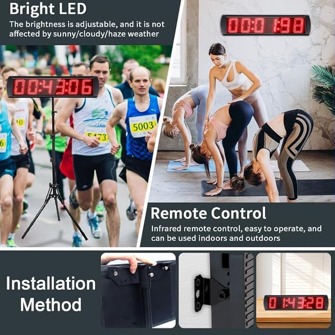 Portable 5 inch High 6 Digits LED Race Clock - Image 4