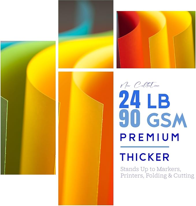 Colored Copy Paper 8.5X11 Inches, 140 Sheets 20 lb/80GSM 7 Colors Rainbow - Image 3
