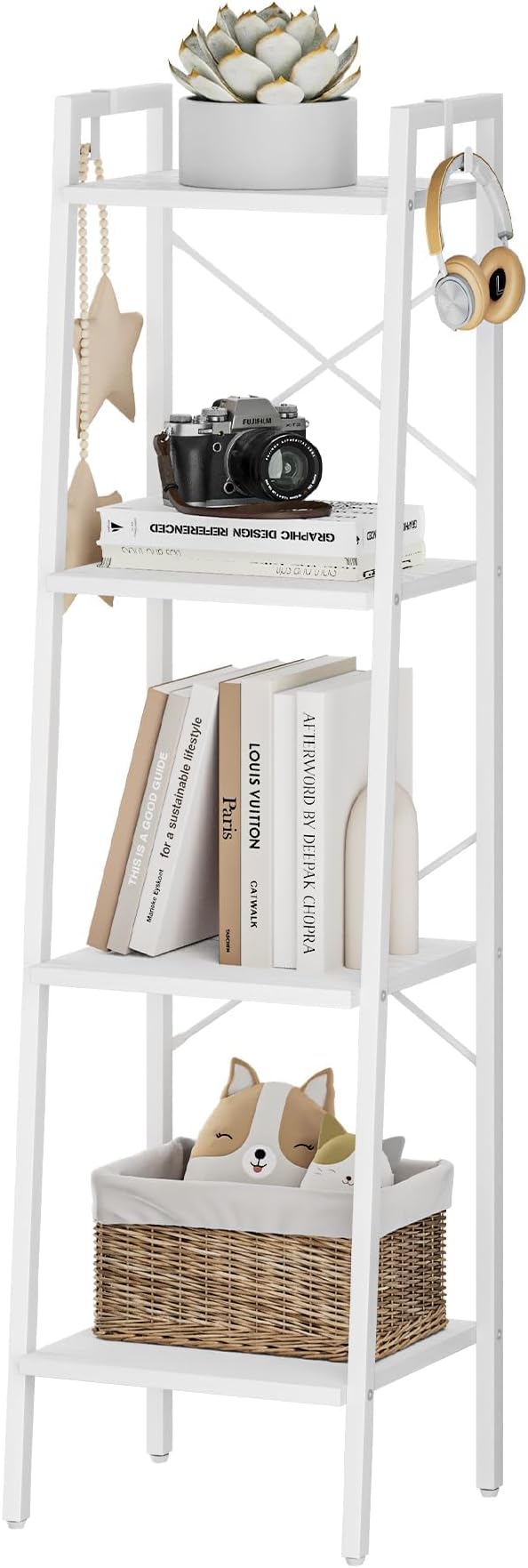 Hzuaneri Ladder Shelf, Bookshelf Bookcase, Freestanding Corner Storage Shelve - Image 9