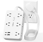 Surge Protector Power Strip 5 FT Flat Extension Cord ，10 AC Outlets & 4 USB by Unknown