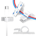 XHF 100pcs Adhesive Cable Wire Clips White, Outdoor Cable Management Wire by XHF