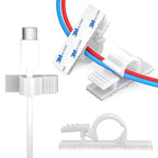 XHF 100pcs Adhesive Cable Wire Clips White, Outdoor Cable Management Wire by XHF