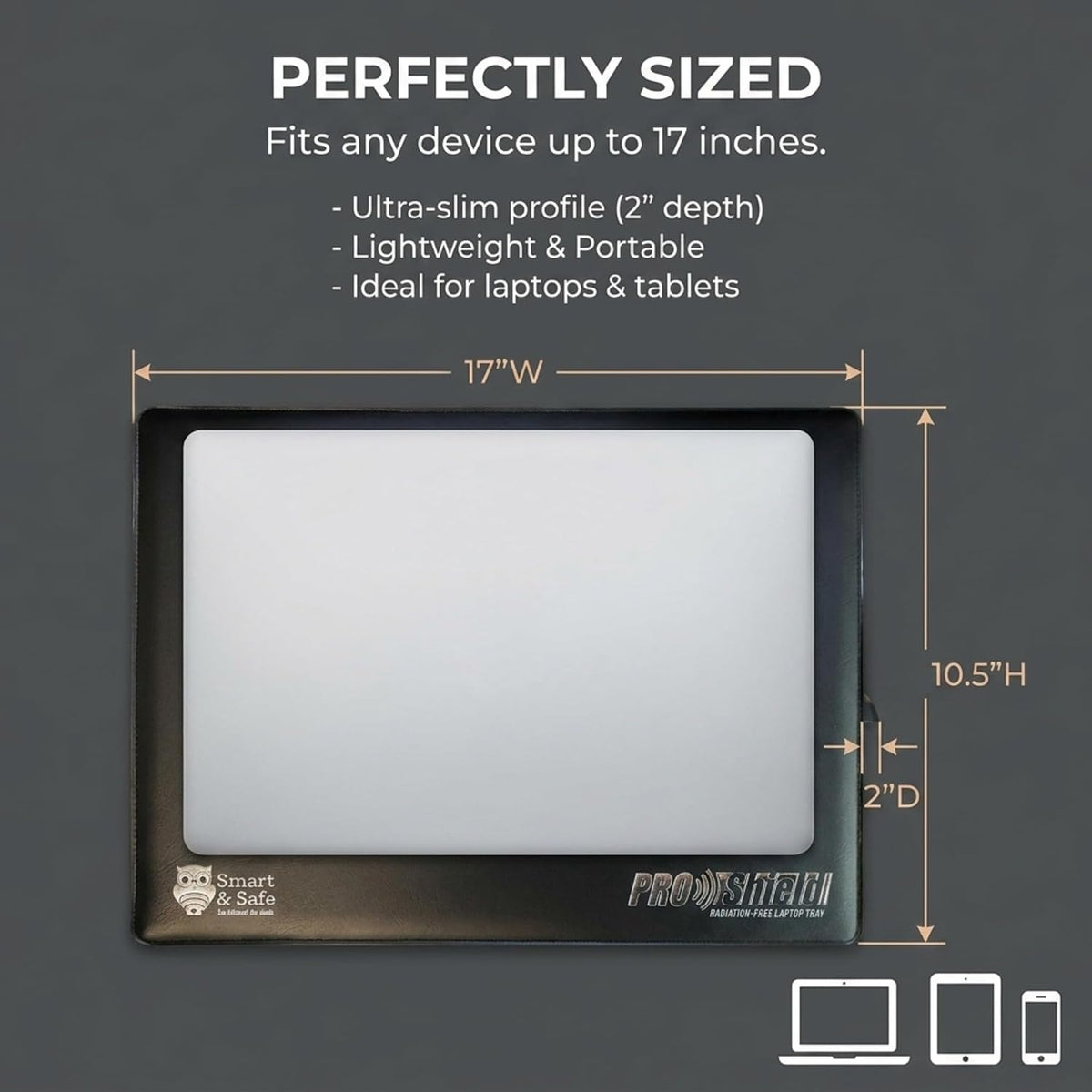 Lap-top Radiation Shield - Radiation Blocker, Lap Desk Tray - EMF Shield &amp...