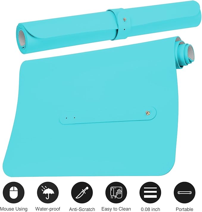 Boutilon Leather Desk Pad Protector, Non-Slip Mouse Pad, Laptop Desk Pad - Image 3