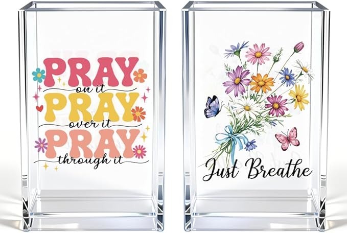 Vgrti Just breathe 2 Pack Acrylic Cosmetic Pencil Pen Holder Cup, Hope by Unknown