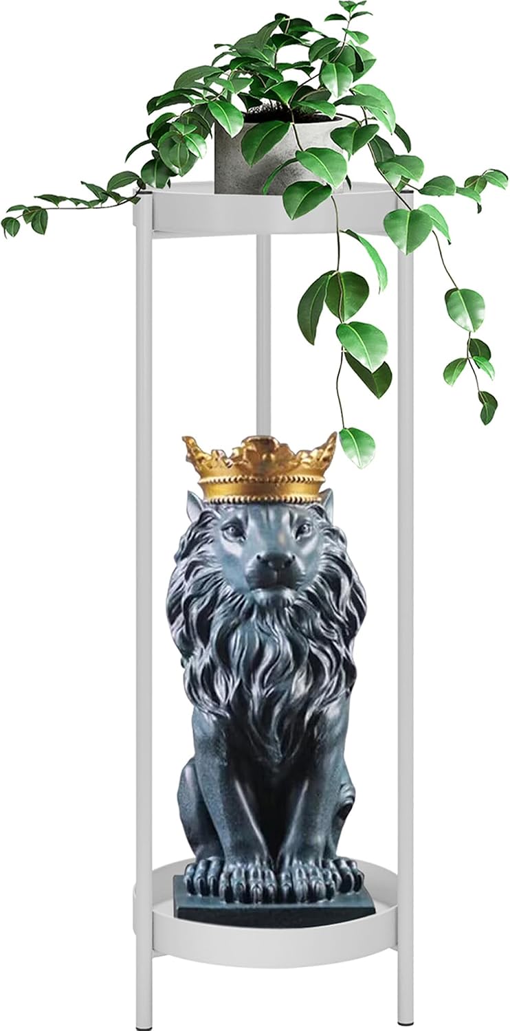 Plant Stand,2 Tier Metal Flower Plants Holder with 2 Removable Display for In...