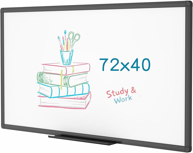 VIZ-PRO Magnetic Dry Erase White Board, 72 X 40 Inches by VIZ-PRO
