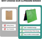 Tashkummy 360° Pivotable 3 Ring Clipboard Binder, Foldable Binders 1 Inch Fits - Image 7