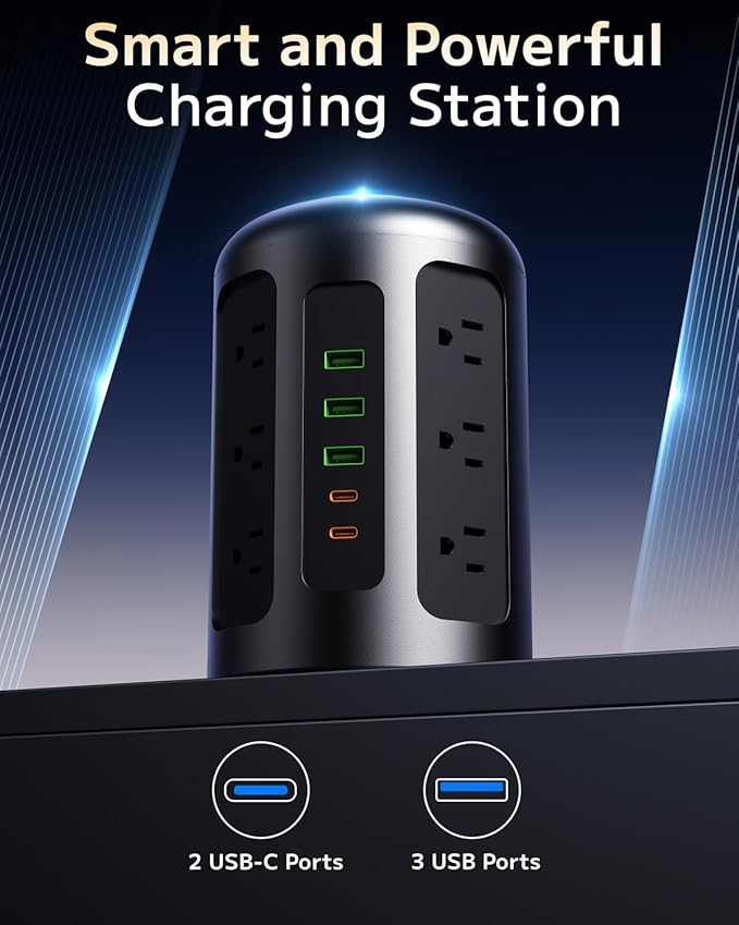 Yegosh Power Strip Tower Surge Protector - Image 5