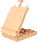 Art Supplies Box Easel Sketchbox Painting Storage Box, Adjust Wood Tabletop by Kuyal