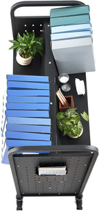 VEVOR Rolling Library Book Cart, 330 lbs Capacity, 38.2 x 20.3 x 48.2-Inch - Image 9
