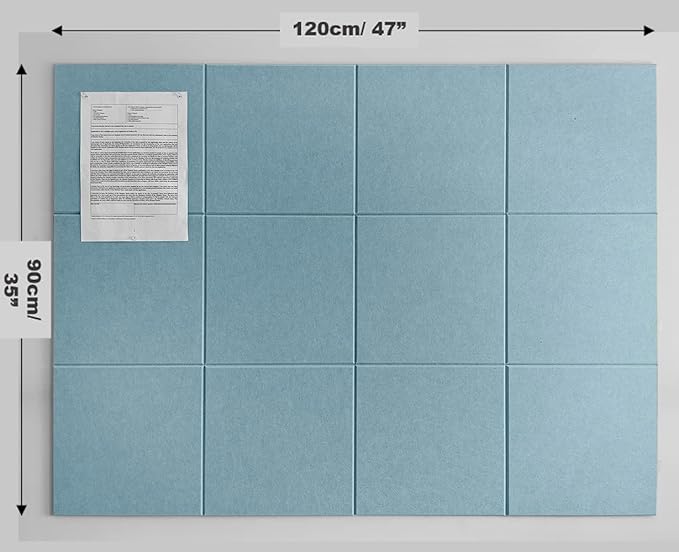 DECORITA Felt Wall Tiles | Large Cork Board Alternative | Aesthetic Felt - Image 2