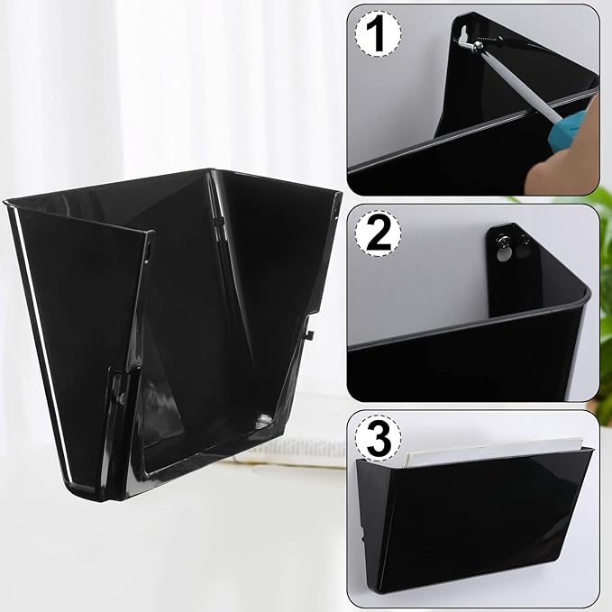 Colarr 8 Pcs Wall File Holder Organizer Plastic Wall Mount Mail Organizer - Image 7