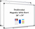 AMUSIGHT 2 Pack Double-Sided Magnetic Whiteboard, Aluminum Frame White Board by AMUSIGHT