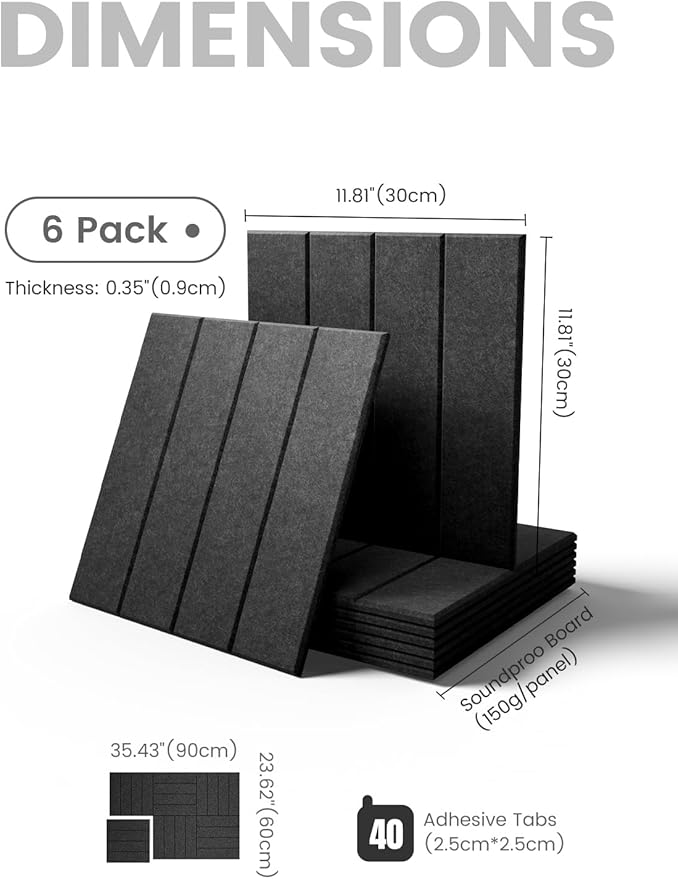 Fluxynara Felt Bulletin Board Tiles Large 36" x 24"Cork Board Alternative-6 Pack - Image 2