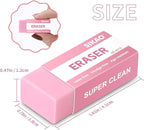 SIKAO Pink Erasers, 6 Pack Block Pencil Erasers – Smudge-Free Latex-Free Cute - Image 2