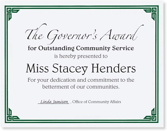 PaperDirect Green on White Classic Specialty Certificates, 8½ x11, Foil Accents - Image 2