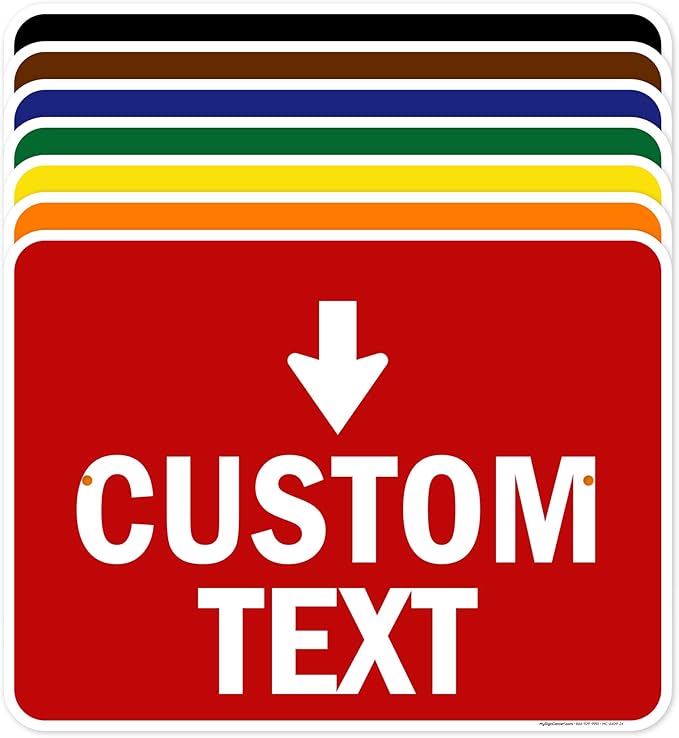 Custom Arrow, Custom Directional Sign, Down Arrow, 18x24 Inches, Rust Free .063 by MySignCenter