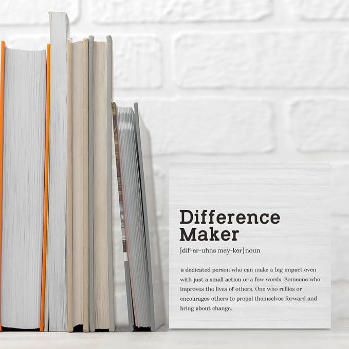 Difference Maker Definition Home Office Decor Wooden Box Sign Motivational - Image 3