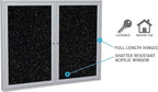 Ghent 36"x60" 2-Door indoor Enclosed Recycled Rubber Bulletin Board, Shatter - Image 5
