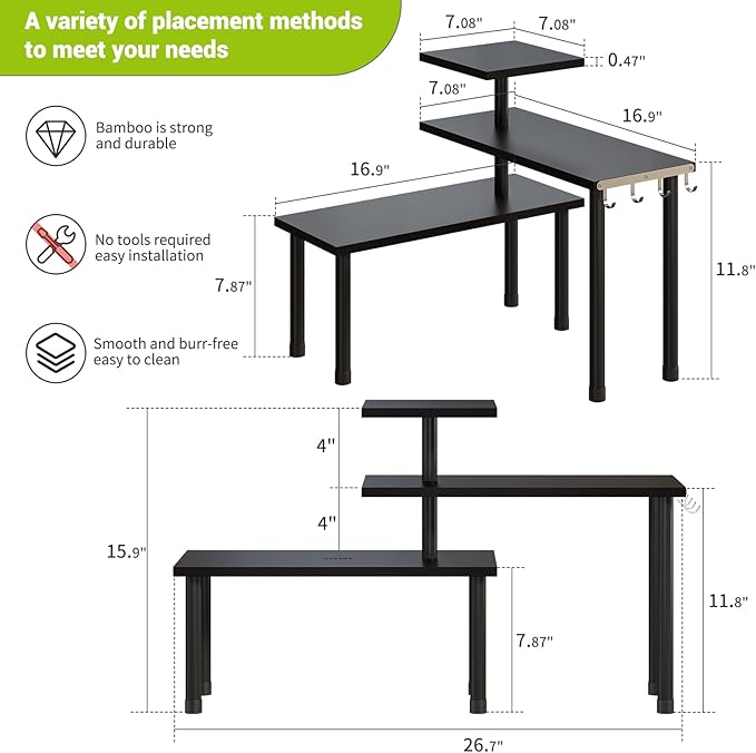 BMOSU Kitchen Corner Shelf Countertop Organizer - Image 7