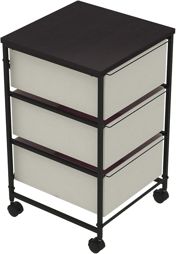CASUNER Small Cabinet with Drawers Rolling 3 Drawer Mobile File Cabinet - Image 7