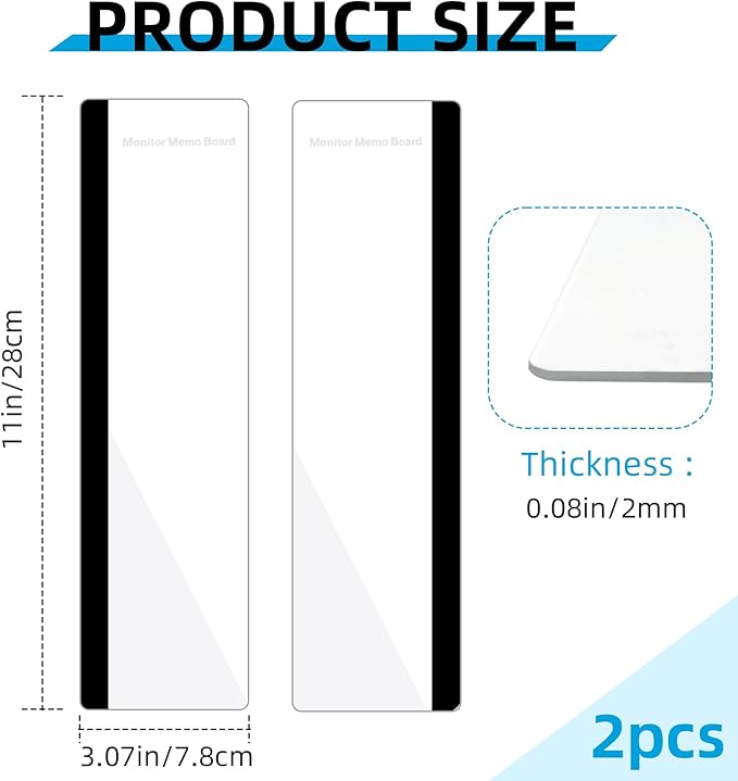 2 Pack Computer Monitor Memo Board, Acrylic Computer Monitor Sticky Note Holder - Image 2