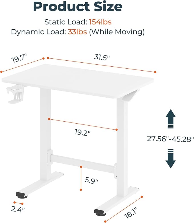 FitStand Small Small Pneumatic Adjustable Stand Up Desk, Rolling One-Piece - Image 2
