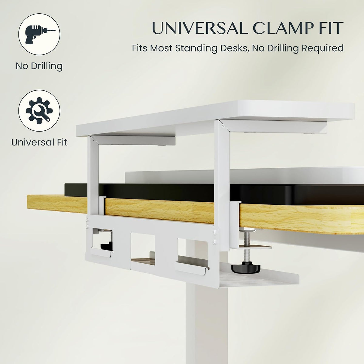 FLEXISPOT Cable Management Under Desk Cable Tray Metal Raceway Wires Cable Ti...