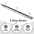 3 Ring Binder 2 Inch, PANDRI 6 Pack 2-Inch Binder Fits Letter Size 8.5'' x 11'' - Image 4