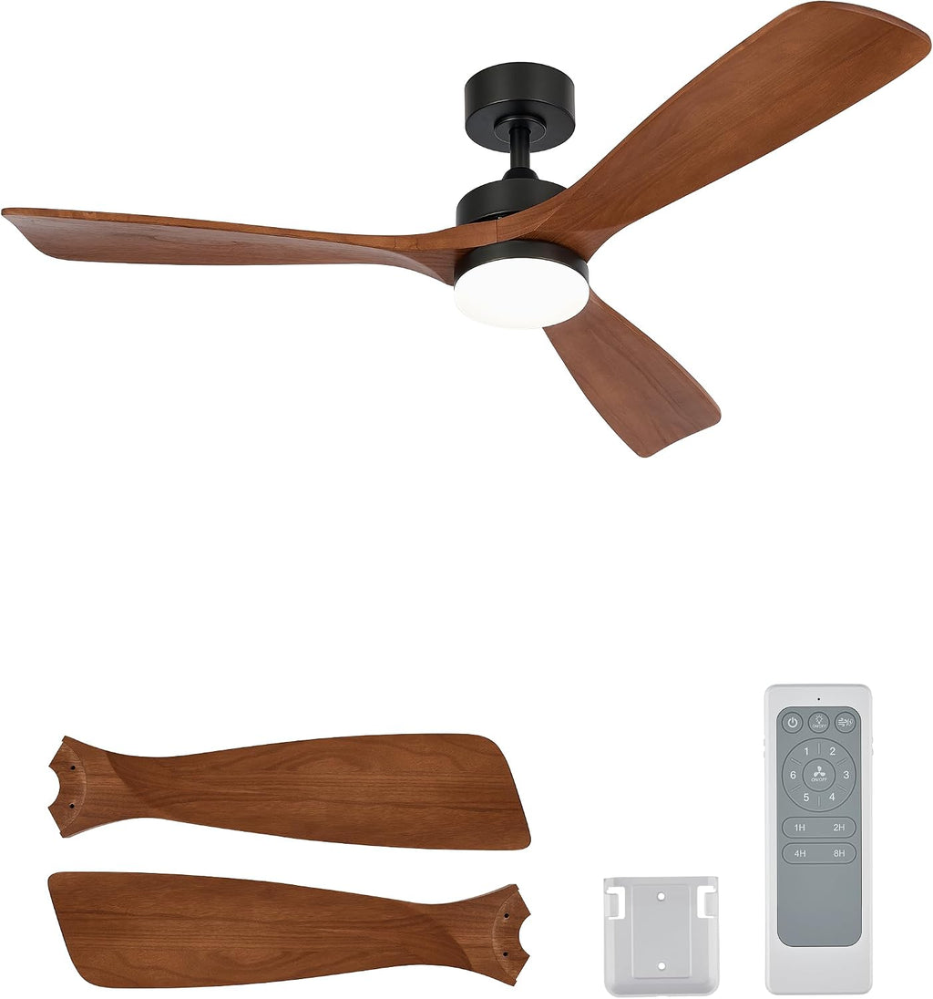 vonluce wood ceiling fan with lights 52 inch, main product view