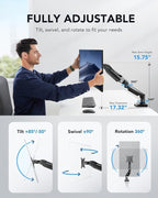 HUANUO Single Monitor Mount, 13 to 32 Inch Monitor Arm, Adjustable Monitor Stand - Image 4