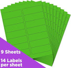 JAM Paper Shipping Address Labels, Rectangular, 1 1/3 x 4, Neon Green - Image 2