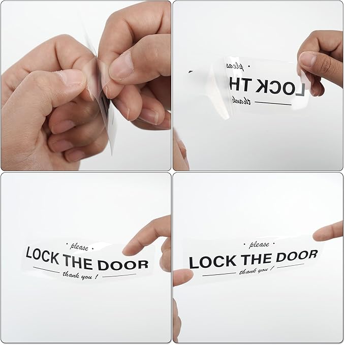 YIKIADA Please Lock The Door Sticker 6 × 2 Inches Vinyl Self-Adhesive Decals - Image 4
