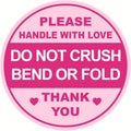 2inch 300pcs Pink Do Not Crush Bend or Fold Shipping Sticker for Envelops