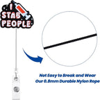 I Stab People Funny Nurse Badge Reel, Retractable ID Card Phlebotomist Badge - Image 5