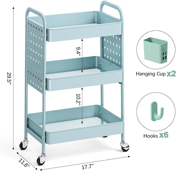 KINGRACK 3 Tier Rolling Cart - Image 6