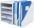 PAG Wood Desktop File Holder Organizer Mail Sorter, 15.35" W x 12.16" D x