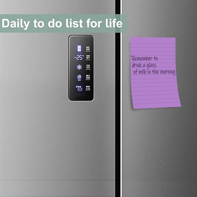 24 Pack Lined Sticky Notes 4X6 in Self Sticky Note Pads Colorful Post Stickies - Image 6