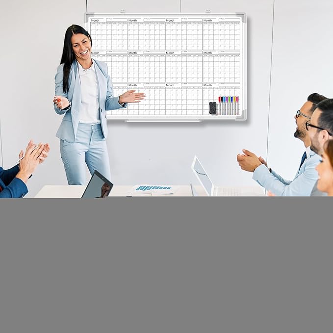 Lincia 36" x 24" Magnetic Horizontal Yearly 12 Month Dry Erase Calendar - Image 6